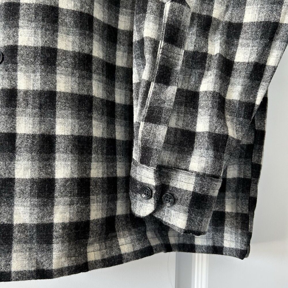 Pendleton Wool Original Board Shirt Mens XXL Black Gray 1958 Plaid Chest Pockets - Picture 5 of 16